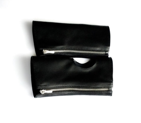 Fingerless Genuine Leather Gloves with Soft Velvet Lining