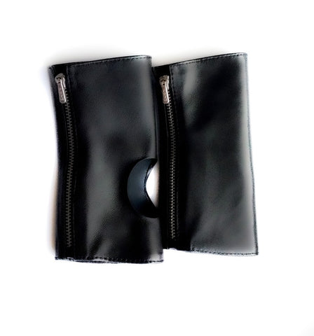 Fingerless Genuine Leather Gloves with Soft Velvet Lining