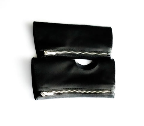 Fingerless Genuine Leather Gloves with Soft Velvet Lining