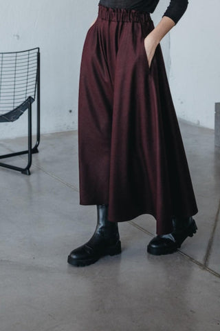 Long Cloche Skirt with Pockets – Soft Cotton-Linen Blend, Elegant & Comfortable