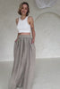 Long Cloche Skirt with Pockets – Soft Cotton-Linen Blend, Elegant & Comfortable